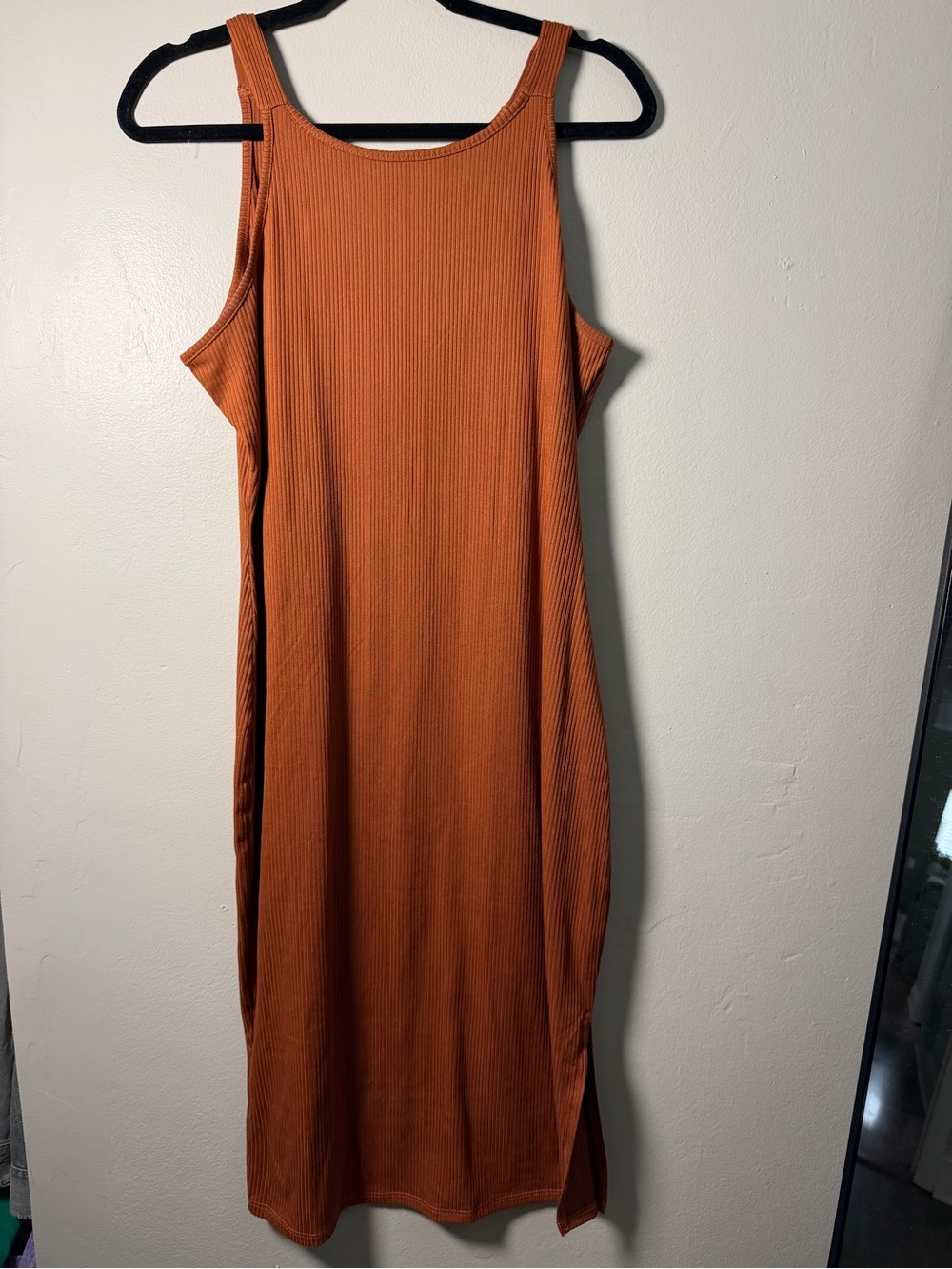 Pink Lily Sleeveless Ribbed Tank Maxi Dress - Rust